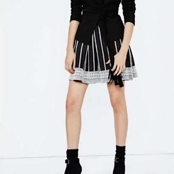 Maje | Jessica Embroidered Knit Skirt - Picture 1 of 8